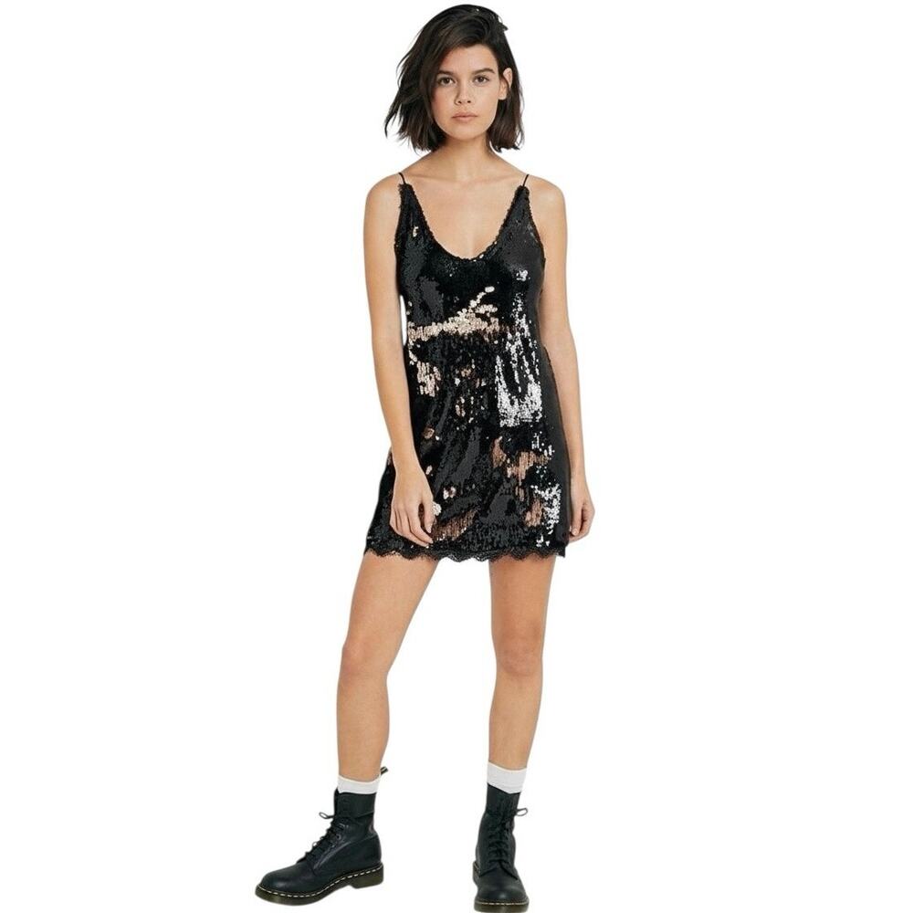 Free People Double Take Sequin Slip dress